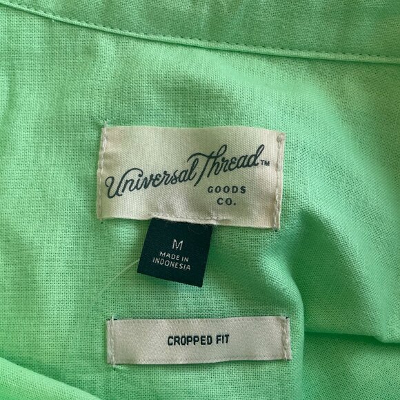 Universal Thread Button Down Crop Top Green Size Medium - Picture 4 of 4